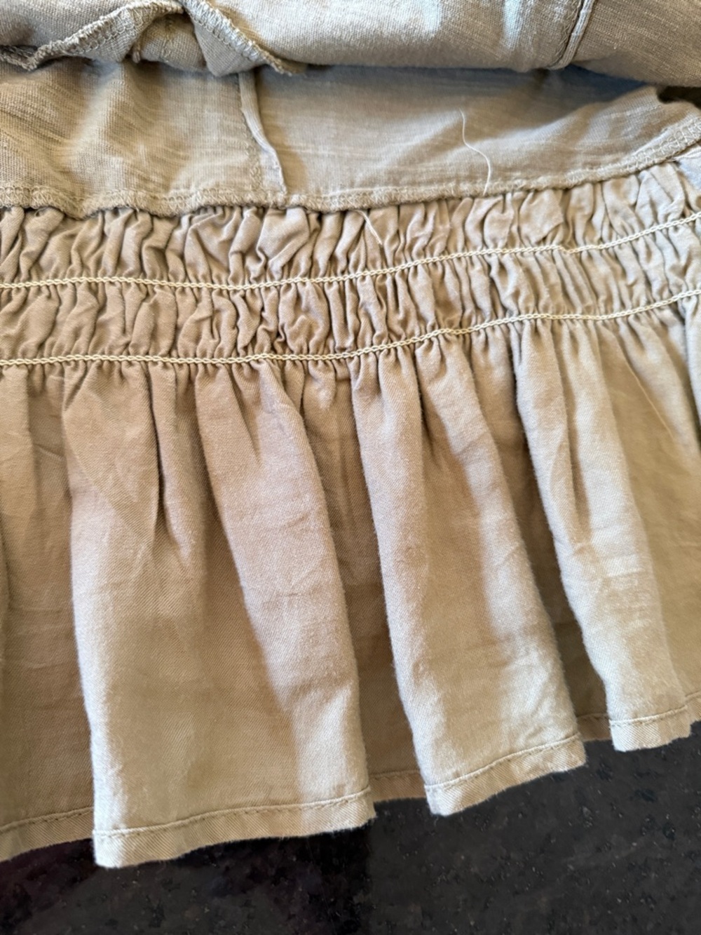 Anthropologie Daily Practice Solana Olive Green Ruffled Hem Tunic Dress Size XSP - Picture 11 of 13